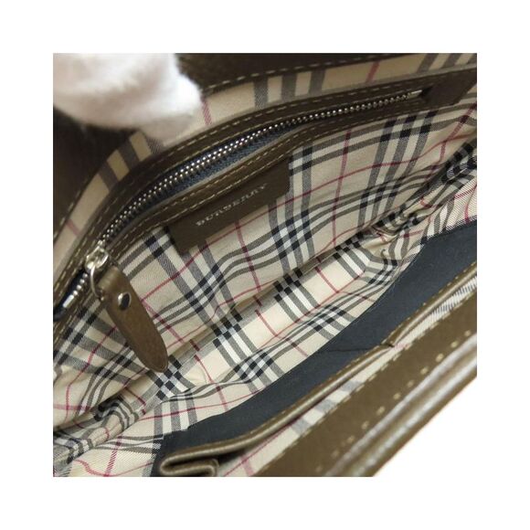 Pre Loved Burberry Leather Shoulder Bag Women Brown - Picture 5 of 8